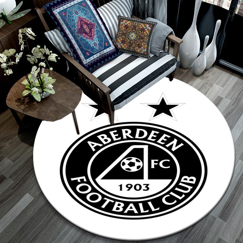 Aberdeen FC pattern round rug,Carpet Rug for Living Room Bedroom Playroom ,Non-slip Floor Mat,Holiday Gifts and Birthday Gifts.
