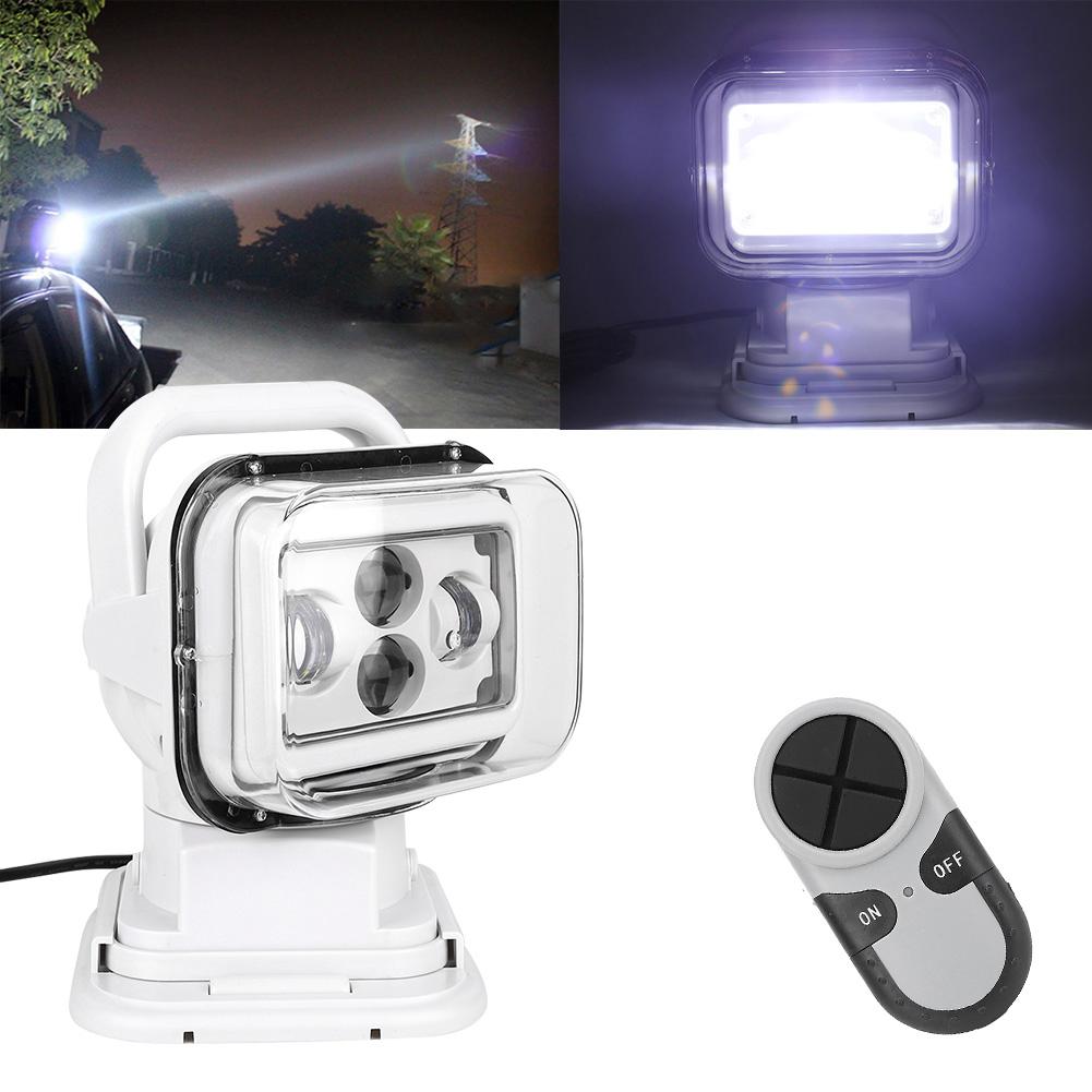 Waterproof 60W LED Light White Remote Control Searchlight Work Lamp for Car Yacht SUV