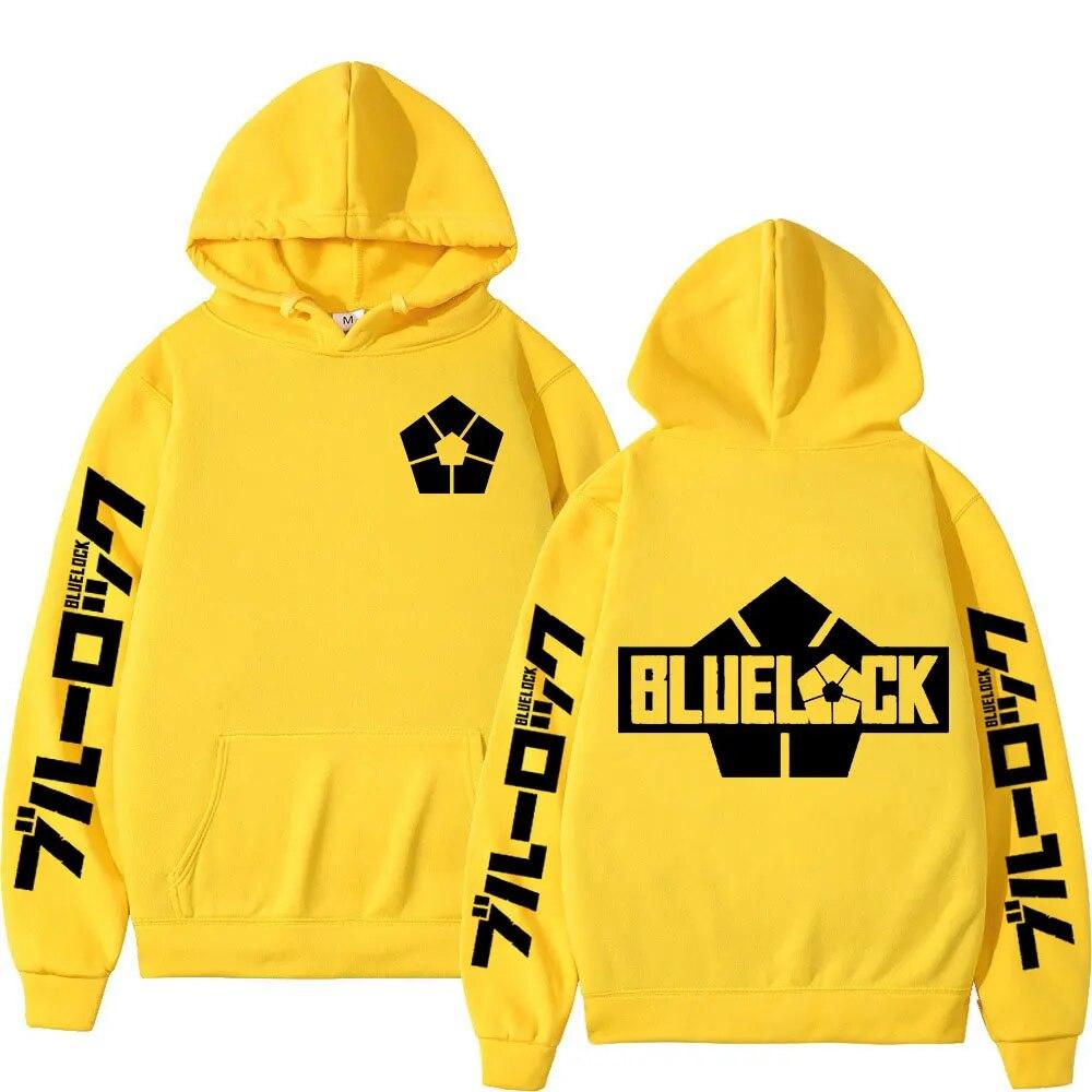 Japanese Anime Blue Lock Hoodie Football Logo Graphic Print Hooded Sweatshirt Men Women Fashion Manga Hoody Harajuku Streetwear
