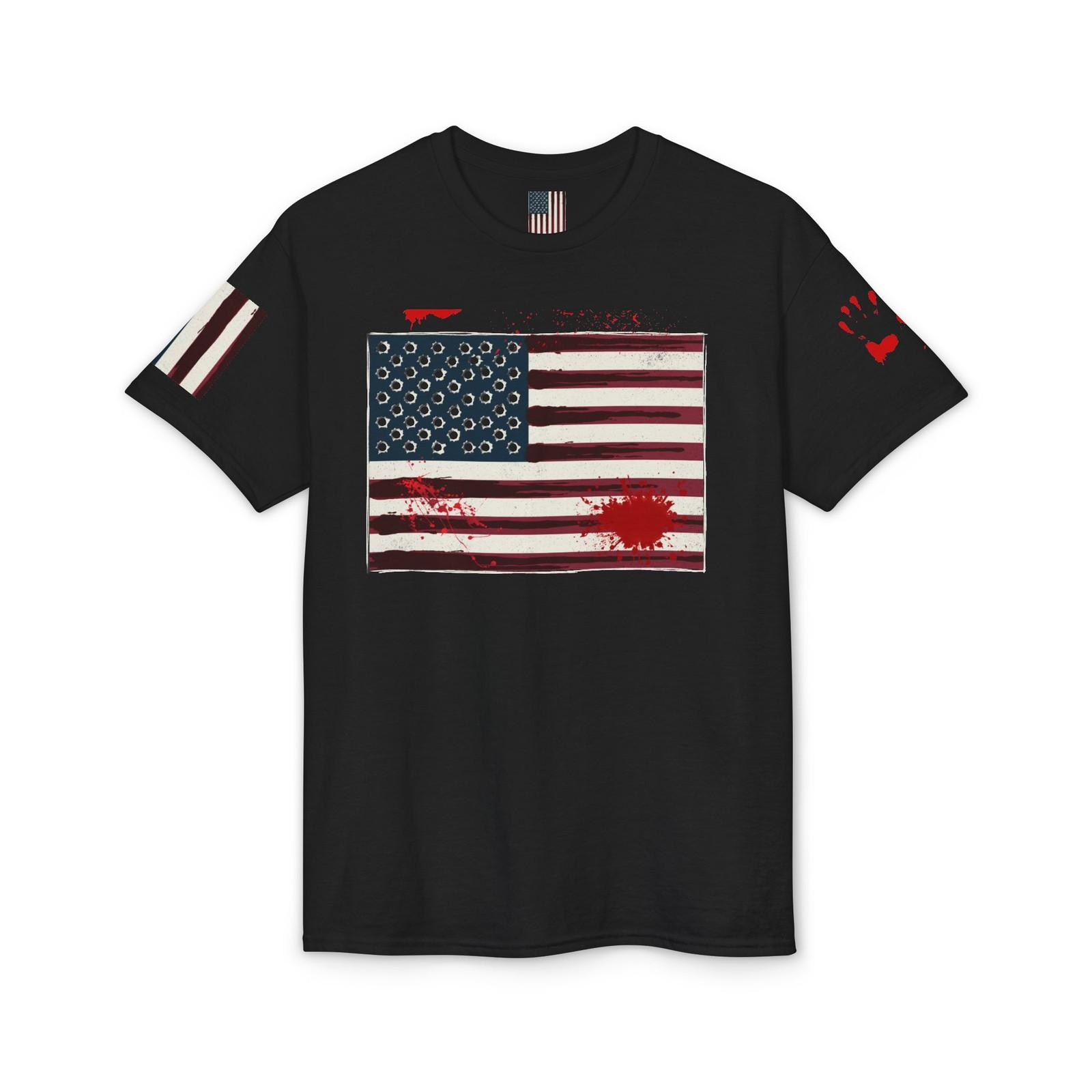 Unisex DryBlend® T-Shirt american bloody flag original designer tee shirt XXL