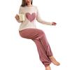 Autumn & Spring Ladies' Love Pajamas: Two-Piece, Long Pants & Long Sleeve, Loose, Comfortable Homewear