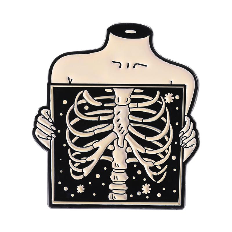 I'M RAD Enamel Pins Custom Skeleton Palm Brooches Lapel Badges Clothes Punk Jewelry Gift for Friends