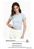 Women's Slim-Fit Knit Yoga Tee - One-Piece, Short Sleeve, Casual Outdoor Sports Top