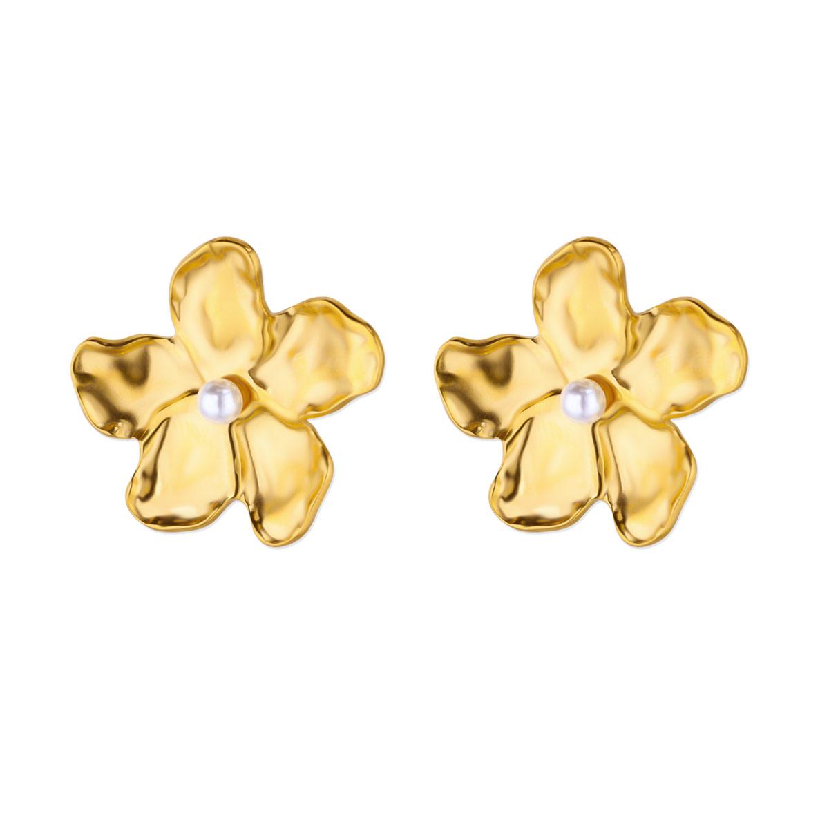 

Серьги-гвоздики в виде цветка для женщин и девушек, серьги из нержавеющей стали с искусственным жемчугом, винтажные роскошные цветочные серьги-пирсинг для ушей, ювелирные изделия aretes