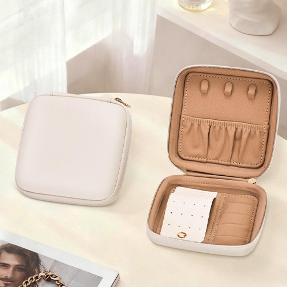 Leather Portable Jewelry Organizer Dustproof Jewelry Storage Case Elegant Jewelry Display Box  Home