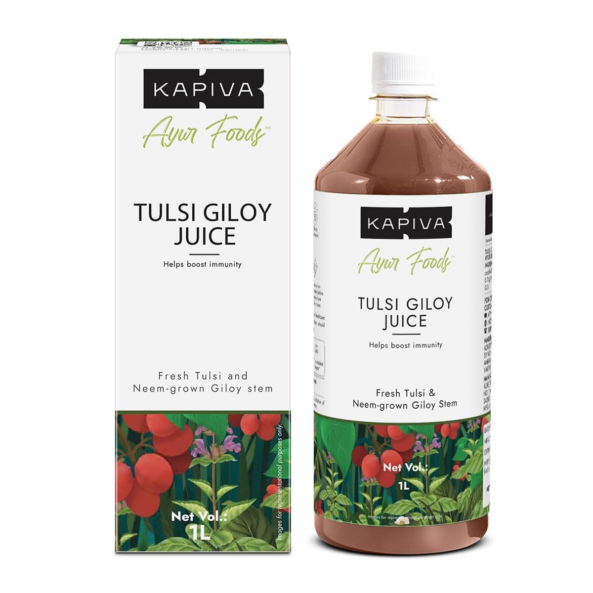 

Kapiva Wild Tulsi Giloy Juice 1L Pack of 1 | Ayurvedic Daily Wellness & Immune Support Drink from Fresh Plants
