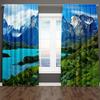 3D Print Blue Beach Sea and Natural Forest Drapes Window Curtain Bedroom Decorative Curtain 2 Panel for Living Room