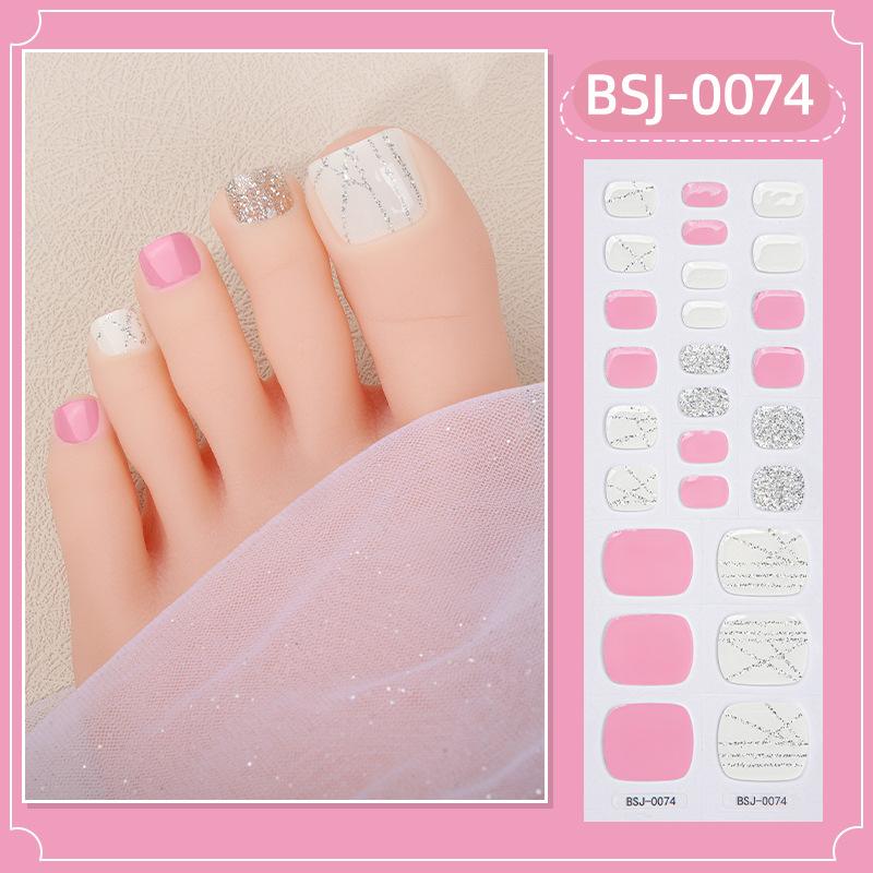New Gel Foot Stickers, Manicure Stickers, Scallion Powder UV Lighting, Semi-baked, Semi-cured Toenail Stickers