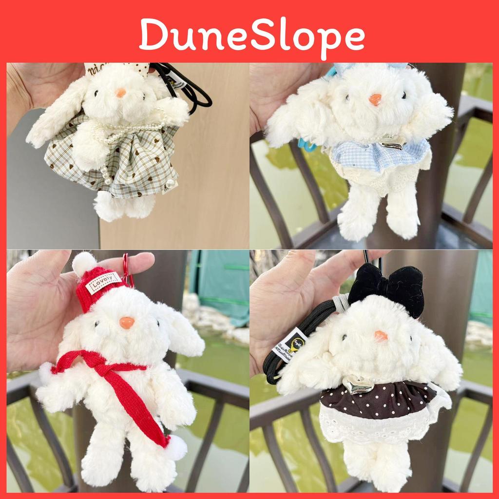 Dopamine Grid Bunny Plush Doll With Hanging Rope For Kids Playroom Decor