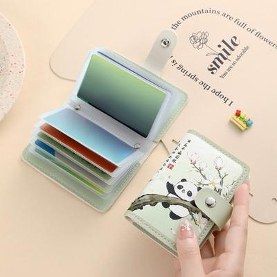 Portable 20 Card Pockets Women Wallets Multi-Function PU Leather Business Card Case Lightweight Waterproof Credit Card Holder