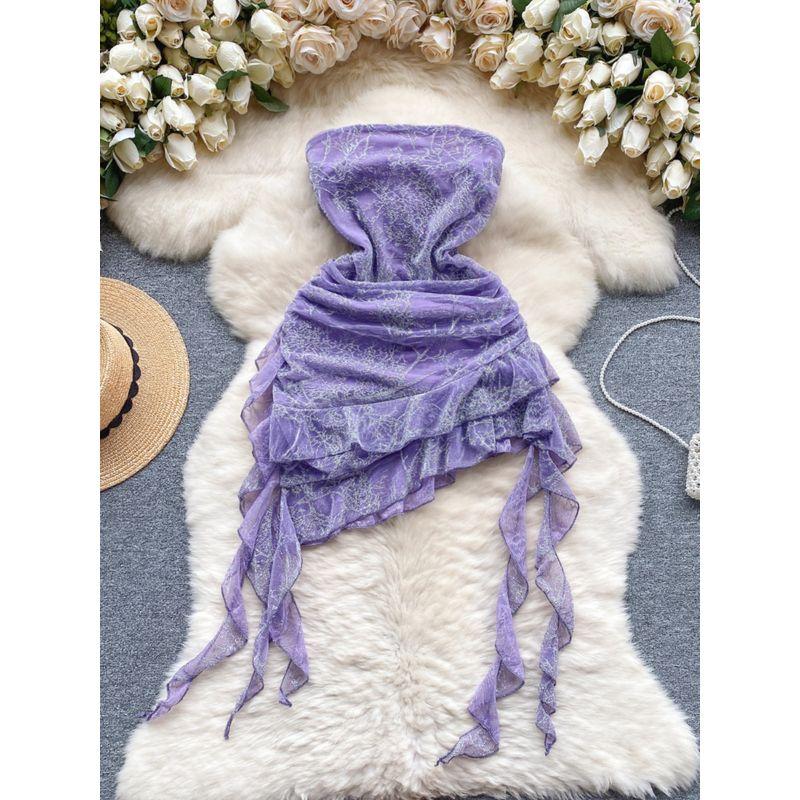 Fashion Sexy Short Asymmetrical Tube Top Dress