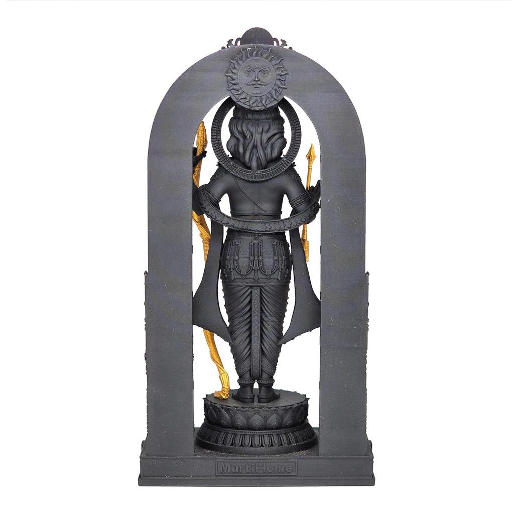 Ram Lalla Idol, 12,7 cm Höhe, Schwarz, 3D-gedruckt, UV-Harz, Hinduistische religiöse Statue von Lord Rama Ayodhya