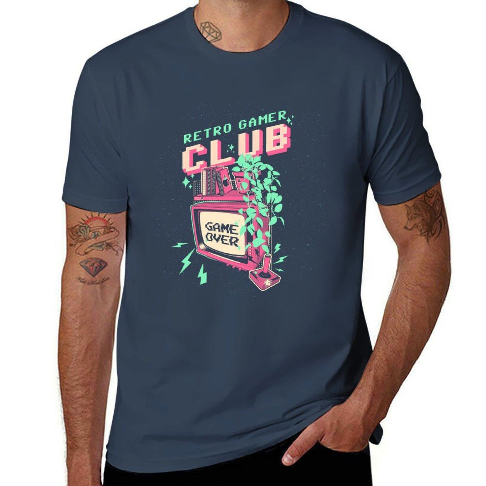 Retro Gamer Club Tshirt Daily Casual Short Sleeve Tee Shirt S