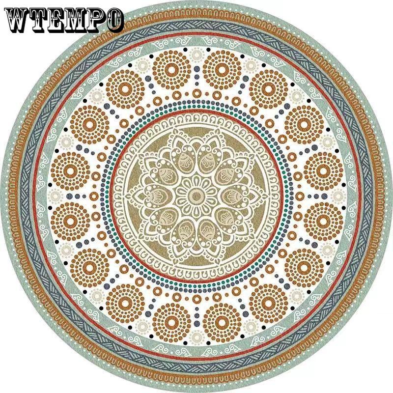 Круглый ковер для гостиной, грязеотталкивающий, износостойкий, противоскользящий ковер для спальни, прикроватный ковер diameter 80cm