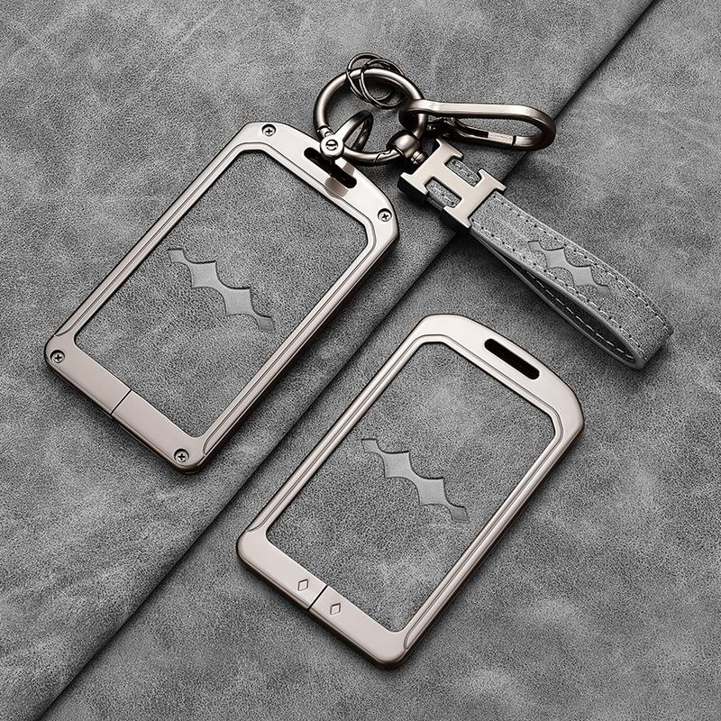 For BYD Formula Leopard 5 8 3 Ti3 Car Key Case Zinc Alloy Leather Key Shell Fob Cover Protection Keychain Holder Car Accessories