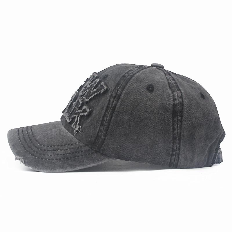 XTHEE New York Embroidered Washed Cotton Baseball Cap Duckbill Hat