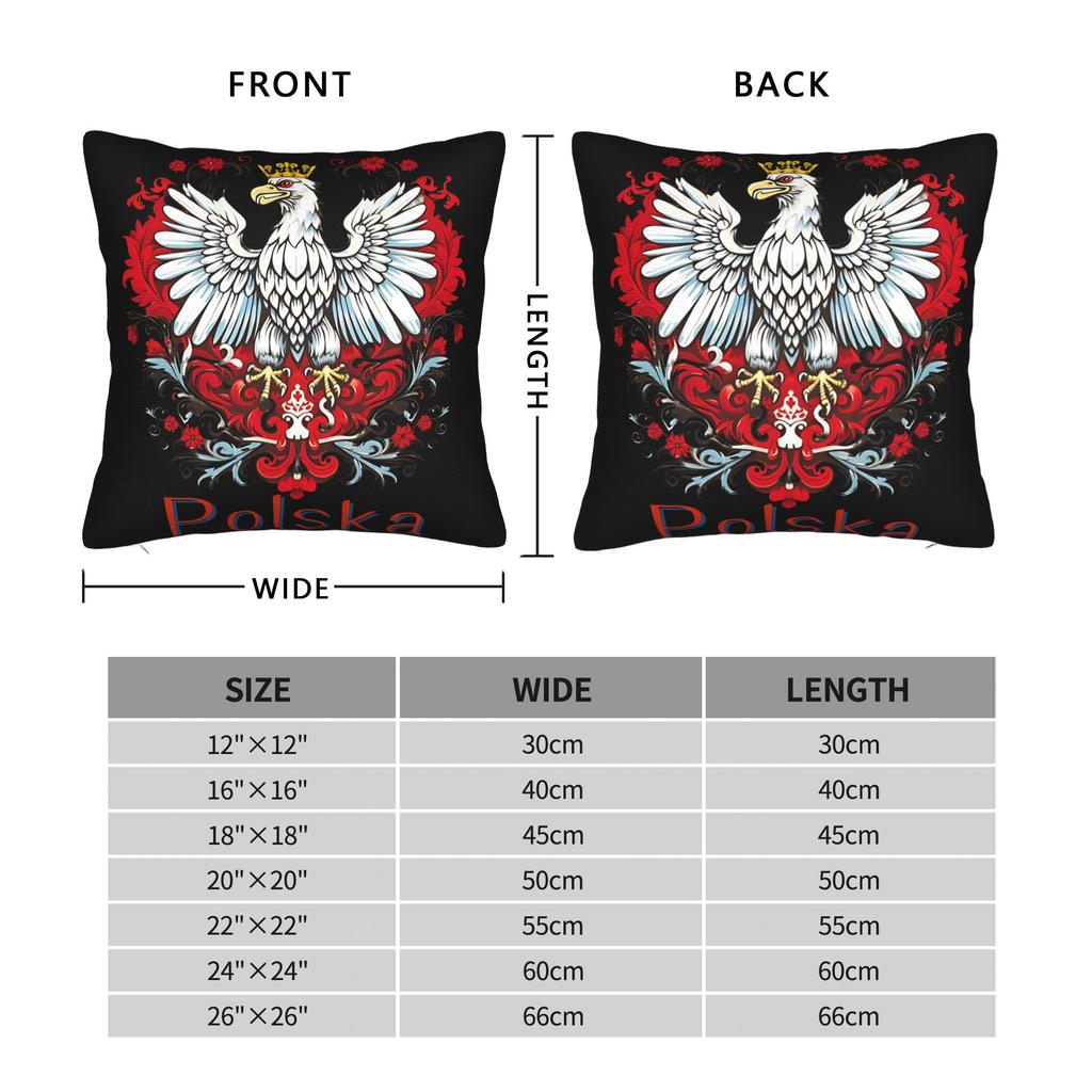 Symbols of Poland Pillowcases Funny Pillow Case For Sofa Home Decoration Square Pillow Cover