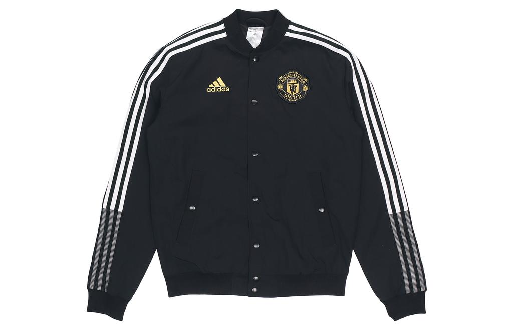 Adidas MUFC Jackets Men's Black Baseball Collar Moderate Pilot GU6960