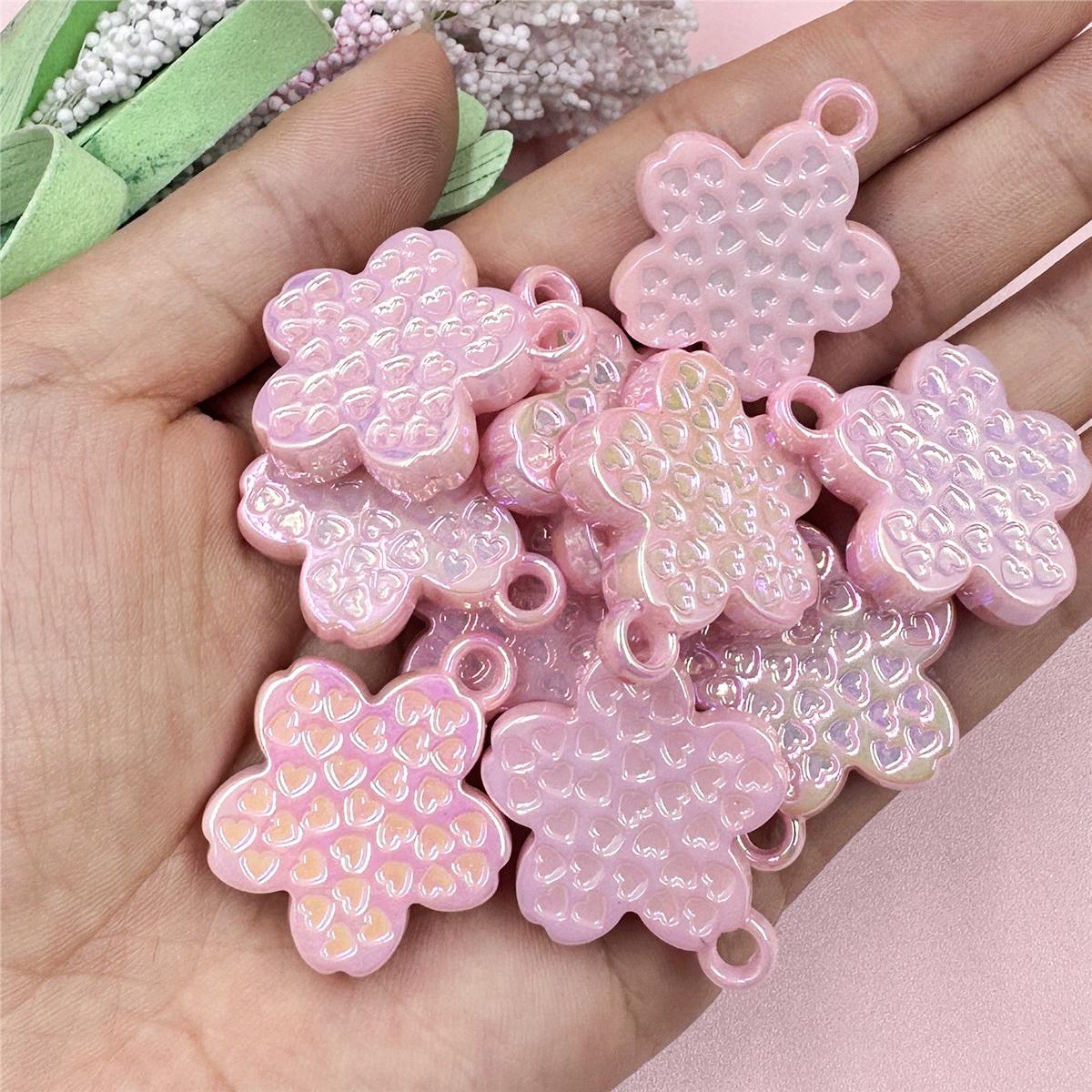 

Материал 10 шт. «сделай сам» для ожерелья, брелока, аксессуары, креативные 26,4*30,5 мм, подвески в форме сердца и цветов, изысканные акриловые ювелирные изделия ручной работы, изготовление ювелирных изделий розовый