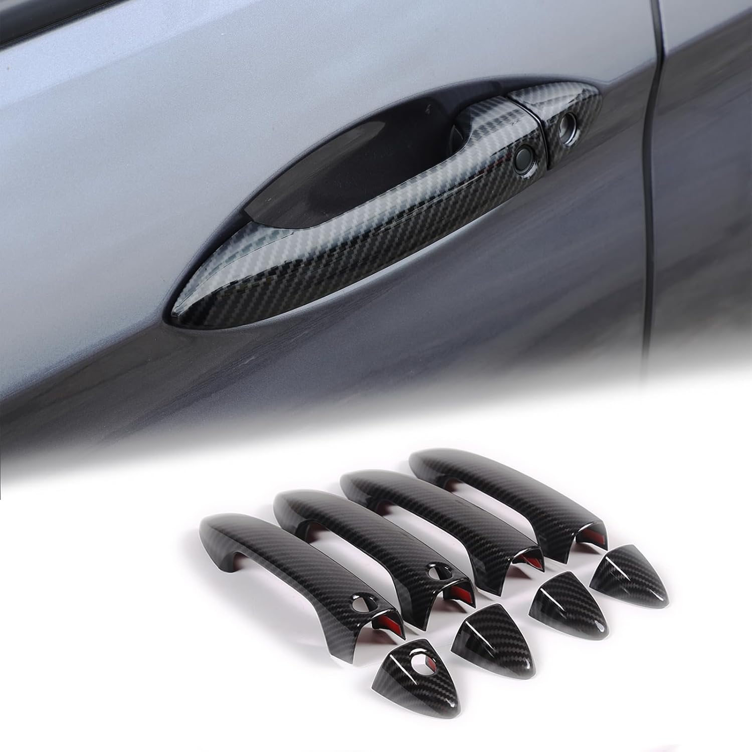 

Накладки на ручки наружных дверей для Honda Pilot 2016-2022 / Honda Ridgeline 2017-2024, 4 шт. Защитные аксессуары для ручек наружных дверей автомобиля, АБС-пластик Carbon Fiber Pattern
