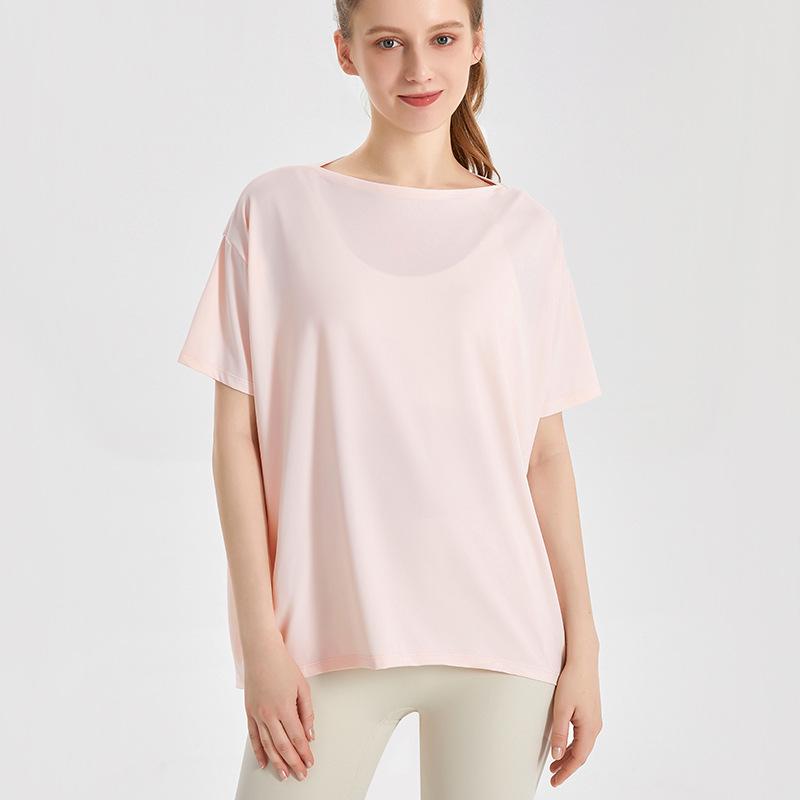 

LAHN Женский спортивный топ с коротким рукавом из ледяного шелка, быстросохнущий, с защитой от солнца Small