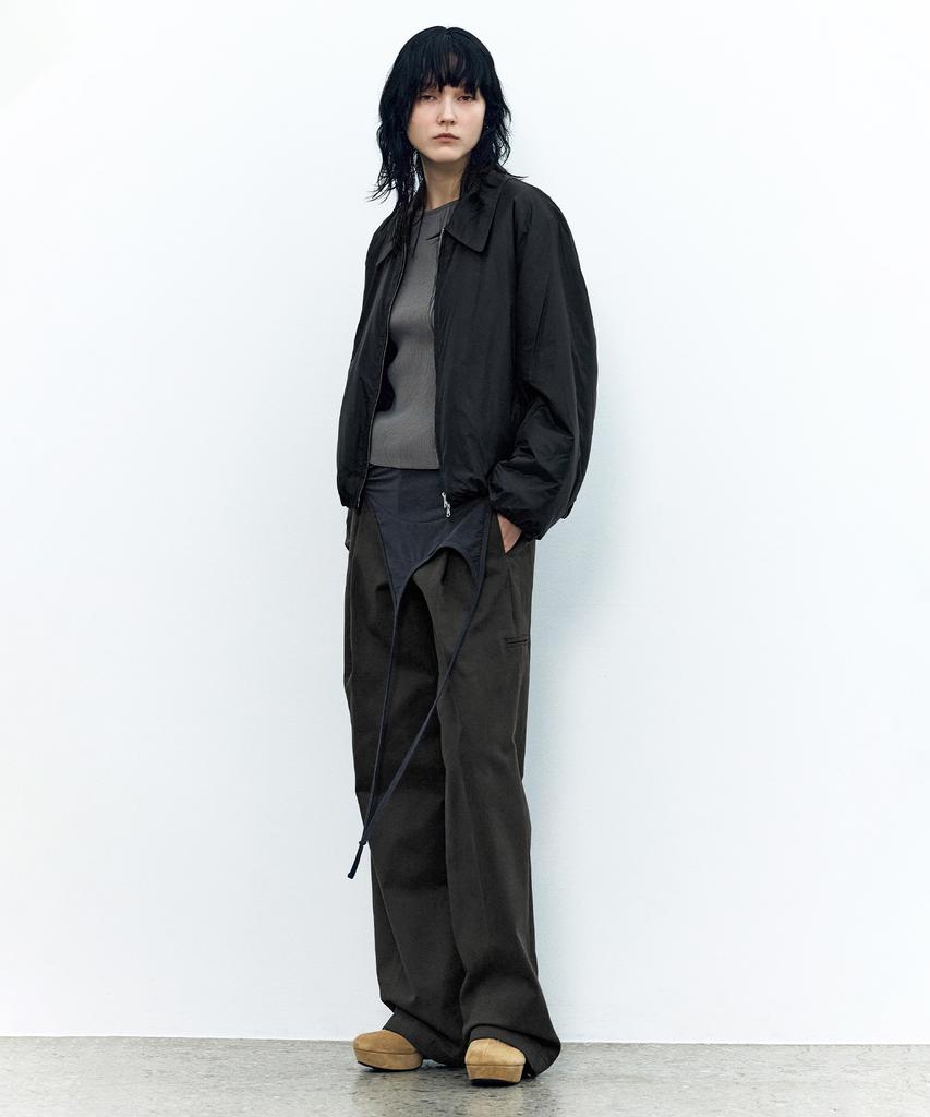 INSILENCE WOMEN Wide Chino Pants Charcoal