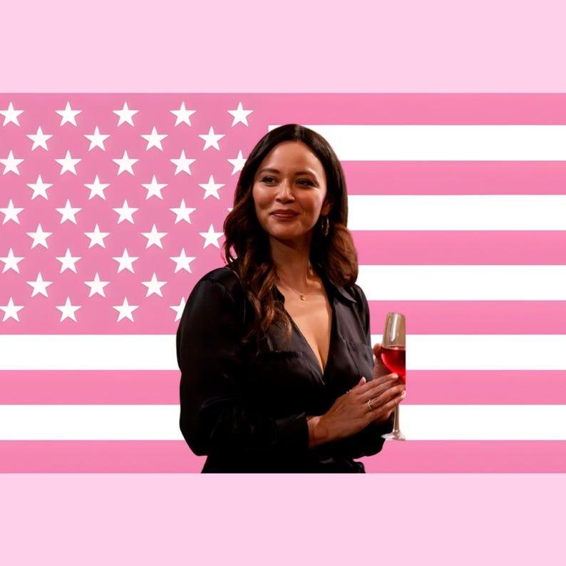 Pink American flag tapestry 75x100