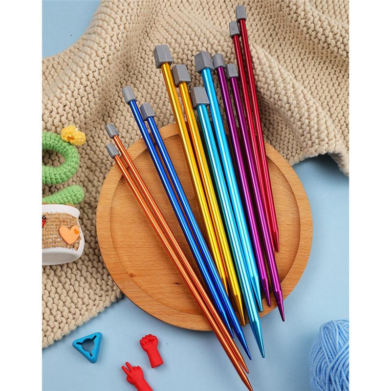 M-Modern-14PCS Stainless Steel Knitting Needles Set Pointed Needles Knitting Crochet Supplies For Beginners Handmade(2-10Mm)