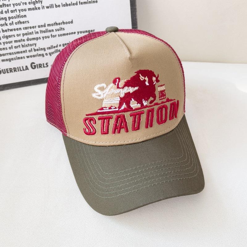 American Retro Baseball Cap Mesh Breathable UPF50+ Unisex Hip Hop Streetwear Adjustable Vintage Sun Hat