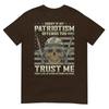 Patriotic Veteran Usa Flag American Military War Hero Skull Tshirt