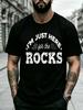 Unisexs Geology Humor Crew Neck Tee Slogan Im Just Here For The Rocks Casual Summer Apparel Perfect Gift For Rock Collectors And Scientists