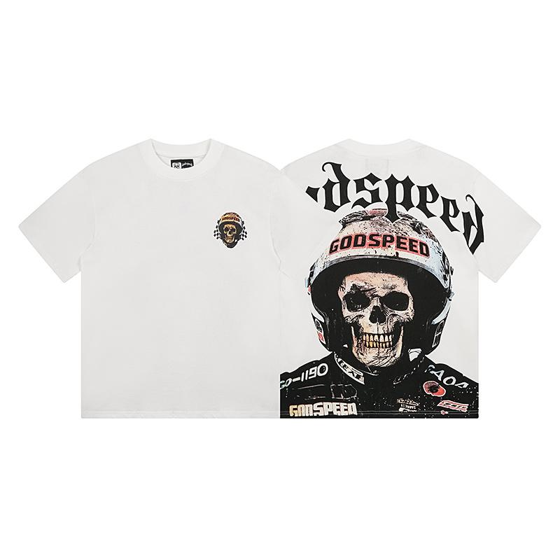 

Vintage Washed Racing Skull Gothic Graphic Hip Hop Tee S