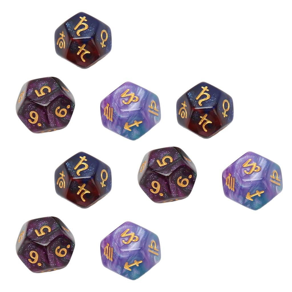 9PCS Polyhedral Dice Set Waterproof Plastic Lightweight Portable Table Gaming Dices for Travel
