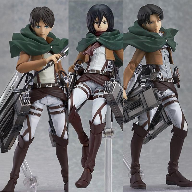 15CM Attack On Titan Figma Series KO Articulated Action Figures Kawaii Model Kit Desktop Ornaments Decor Boy Trendy Toys Gifts
