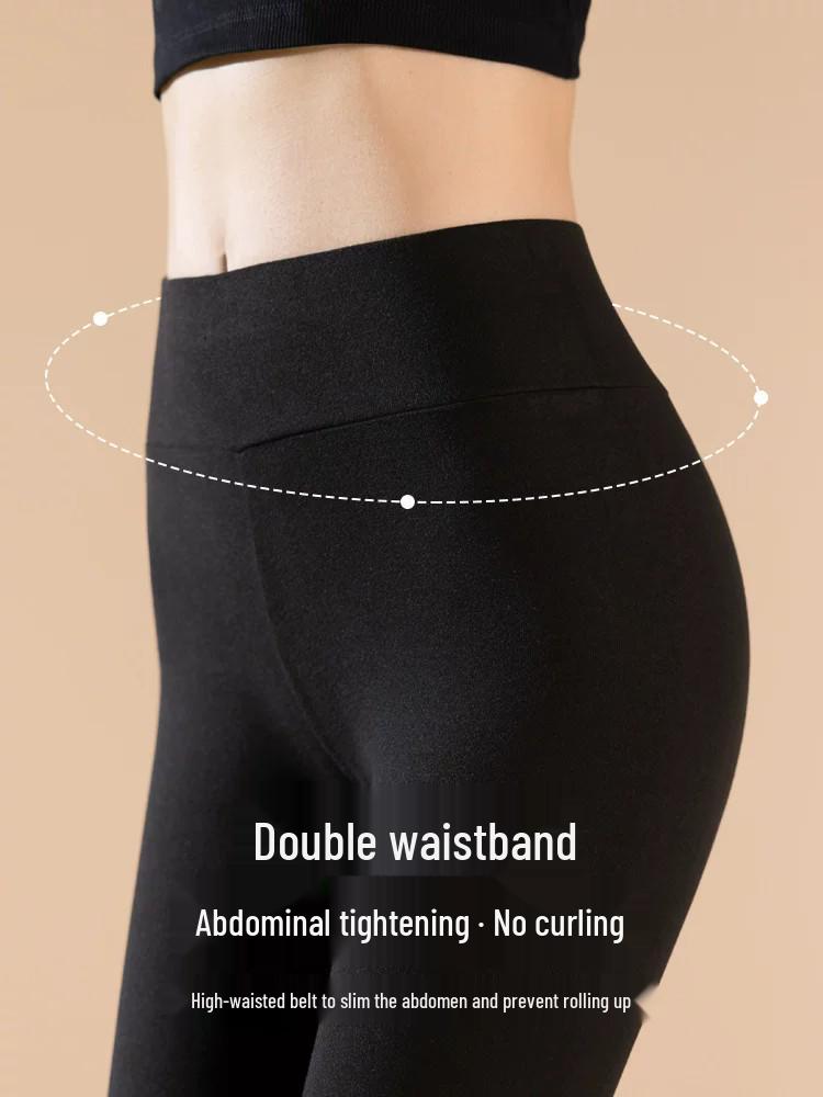 Plus Size High-Waisted Women's Pants - Warm Fleece Base Layer for Autumn and Spring