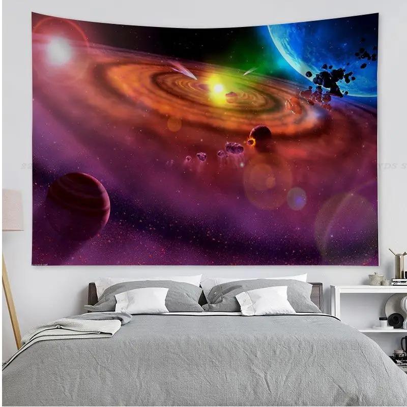 Office Living Room Tapestry Universe Planet Printed Tapestry Home Wall Decoration Tapestry