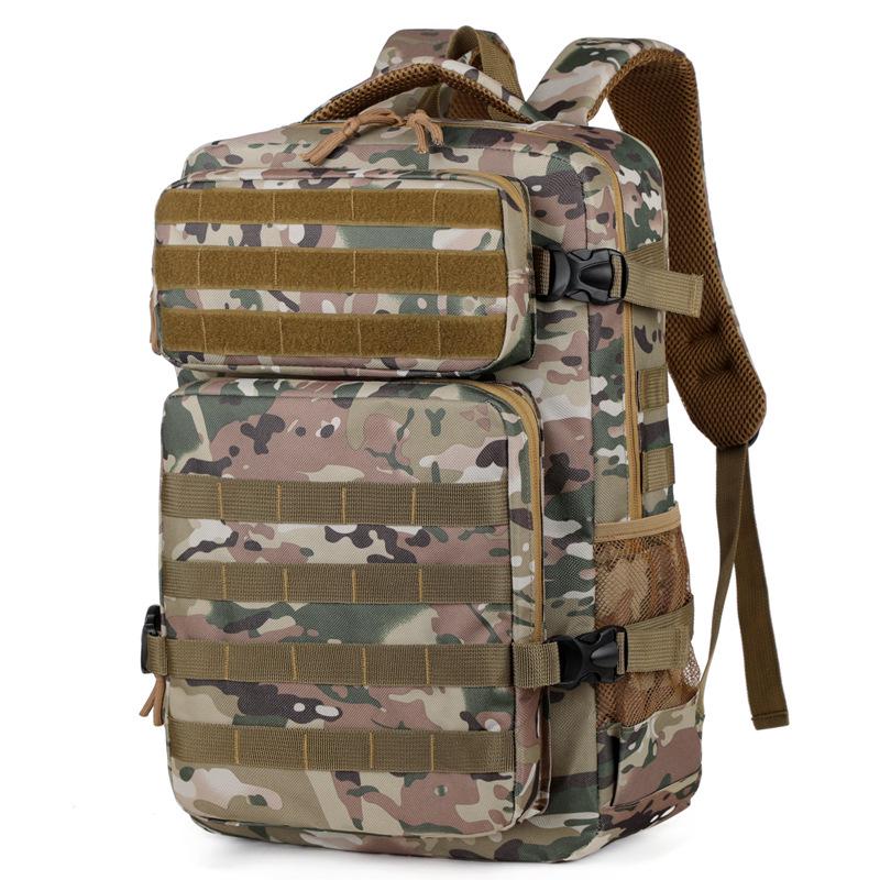 Tactical Camouflage Double Shoulder Backpack for Outdoor Hiking and Climbing, Large Capacity.