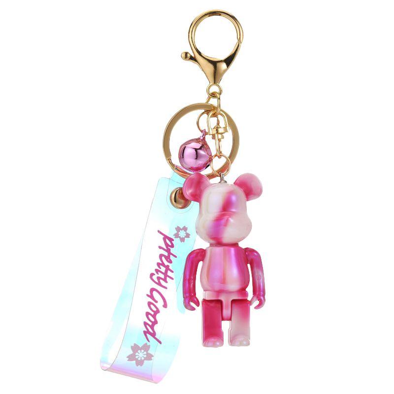 Bear Cute Gradient Acrylic Key Chain Car Pendant Bag Couple Creative Crystal