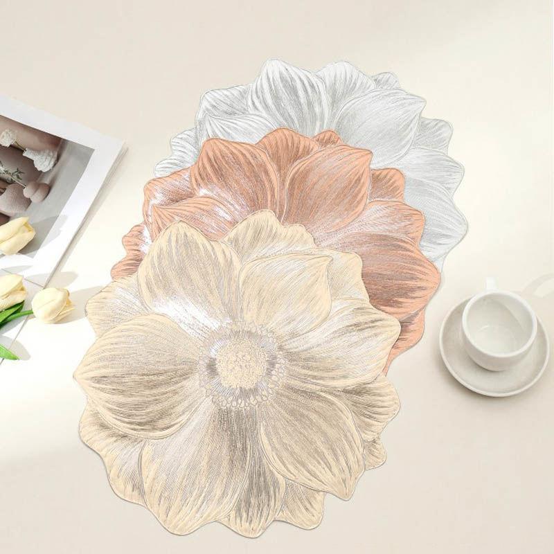 1 Pcs Lotus-Shaped Heat-Resistant And Washable Flower Placemat Decorative Heat Table Pad Coasters