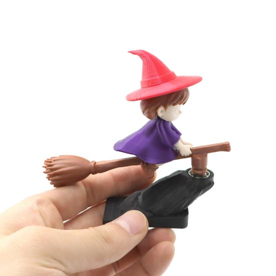 Witch Broomstick Dashboard Drift Ornaments Motion Activated Fun Drift Turn Car Dashboard Decor Mini Dynamic Interactive Automobile Interior Accessory