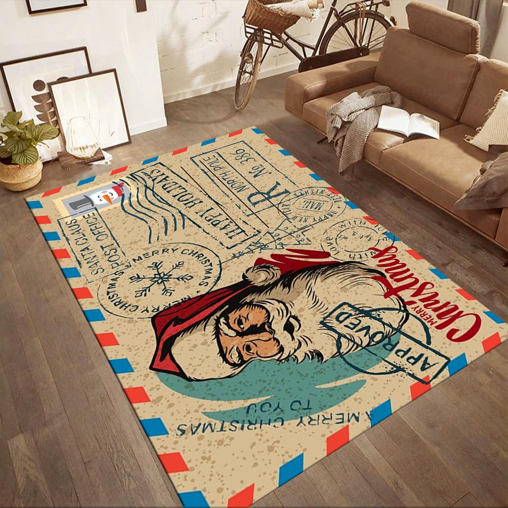 Christmas Santa Claus Delivery Floor Mats for Living Room, Bedroom and Room Decoration Are Suitable for Gifts.