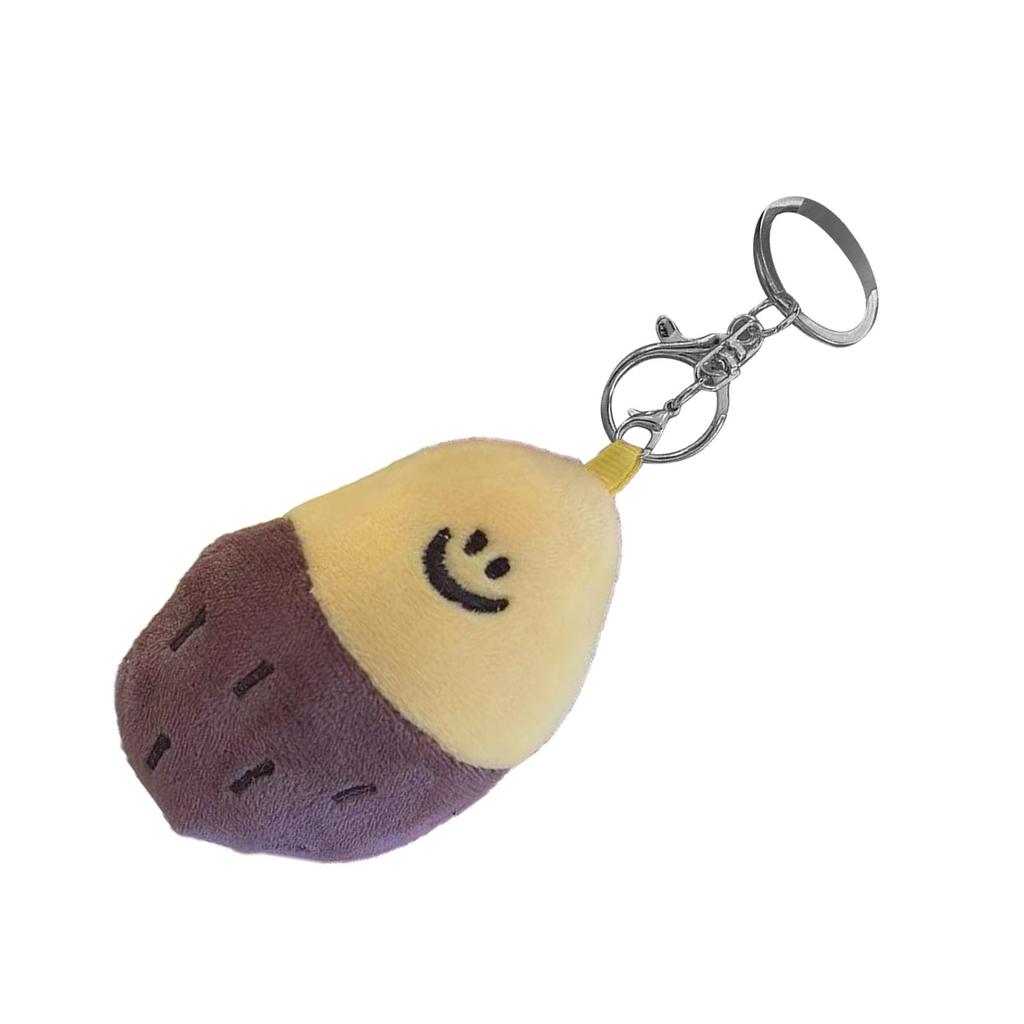 Keenso Plush Keychain, Soft, Portable, Adorable Sweet Potato Shape, Multifunctional, PP (Silver Keychain)