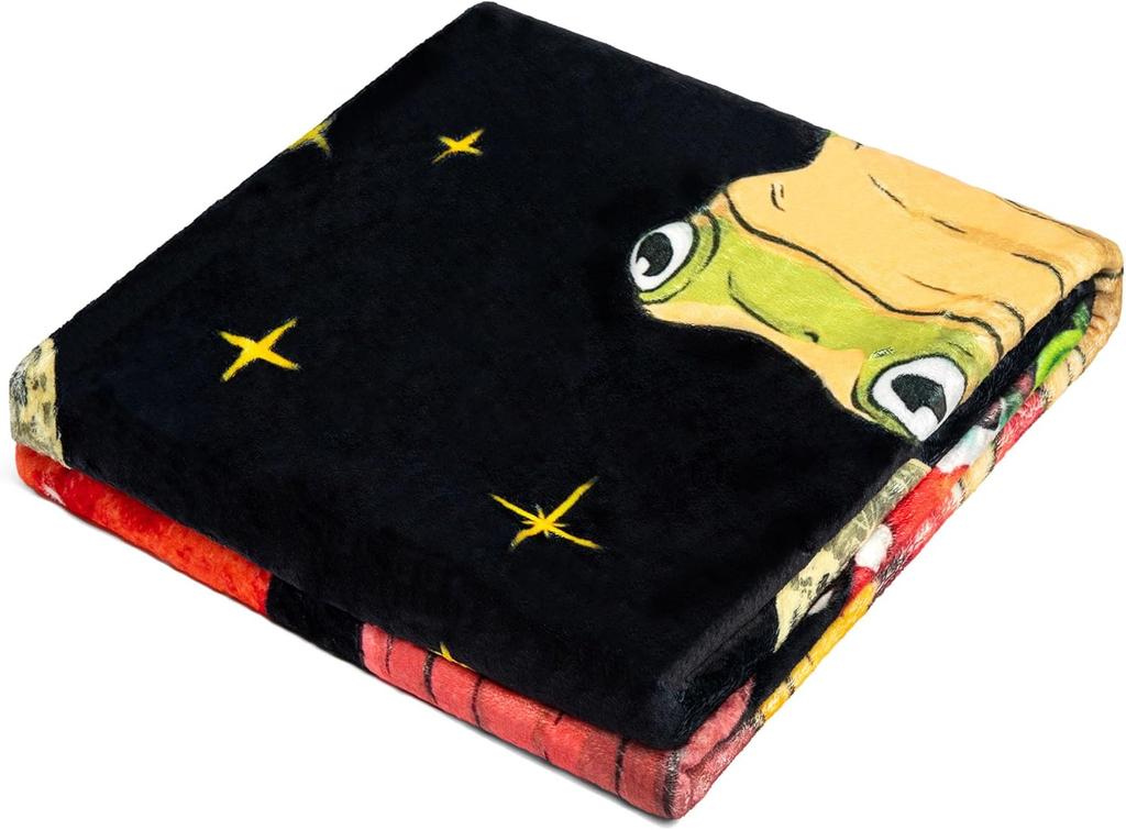 Mystical Forest Frog Mushroom Flannel Blanket – Soft Plush Throw For Bed, Couch, Sofa Chair