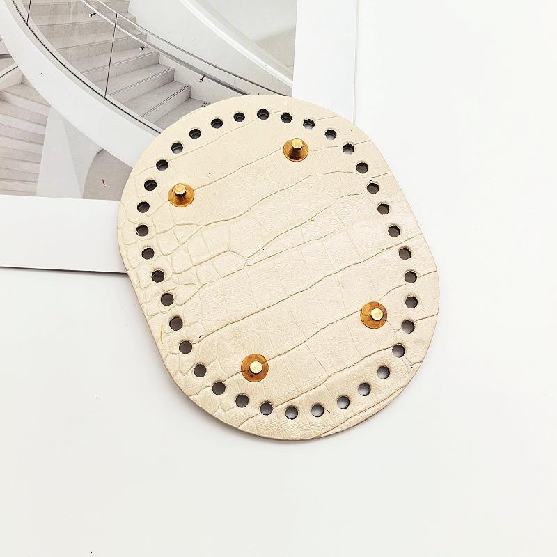 Round Oval Bottom Pu Leather Bag Base With Holes For Diy Home Decoration Handmade Knitted Bag Crochet Bag Bottom Accessories