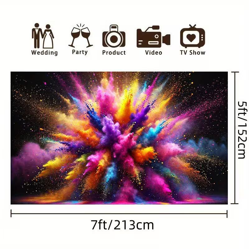 2D Rainbow Paint Splash Background for Studio Photoshoot & Live Stream