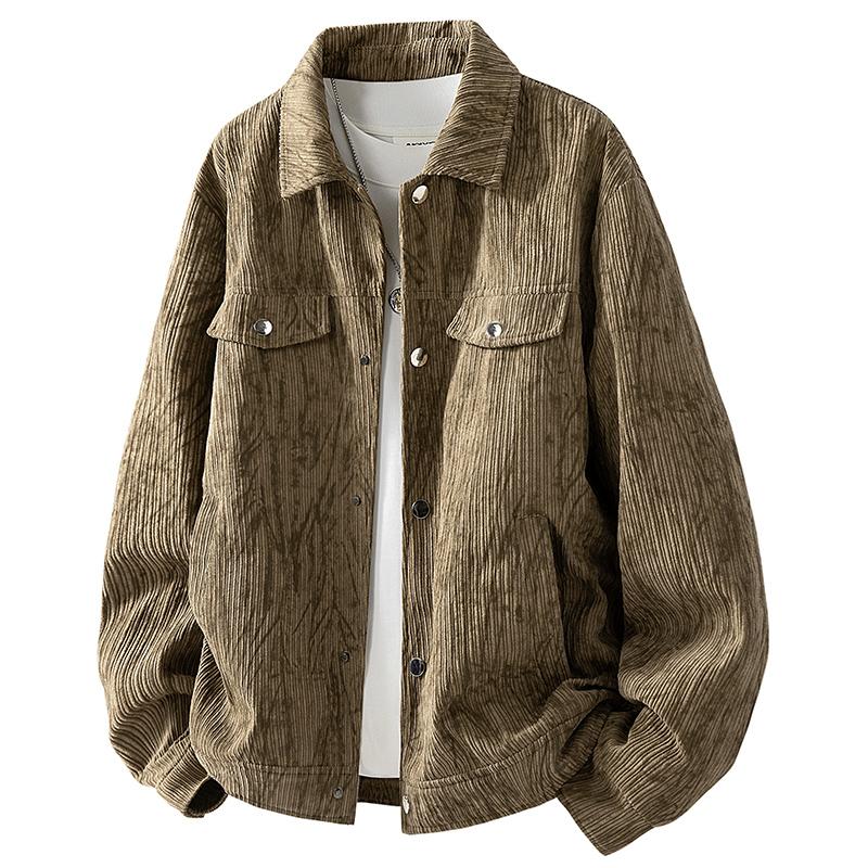 New American Retro Corduroy Jacket for Autumn Premium Thermal Lapel Jacket