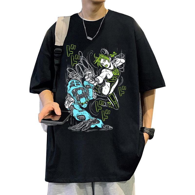Vinegar Double Jojos Bizarre Adventure Anime Trend Tshirt Cotton Graphic Tee Unisex Unisex Summer Streetwear