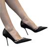 Rhinestone Shallow Single Shoes Women'S Versatile High Heels Women'S New Stiletto Trim Black Pointed Fashion French