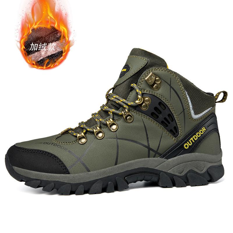 Winter New Velvet Warm High-top Shoes Ultra-light Hiking Shoes Women's Outdoor Hiking Shoes Waterproof and Non-slip Cross-country Running Shoes