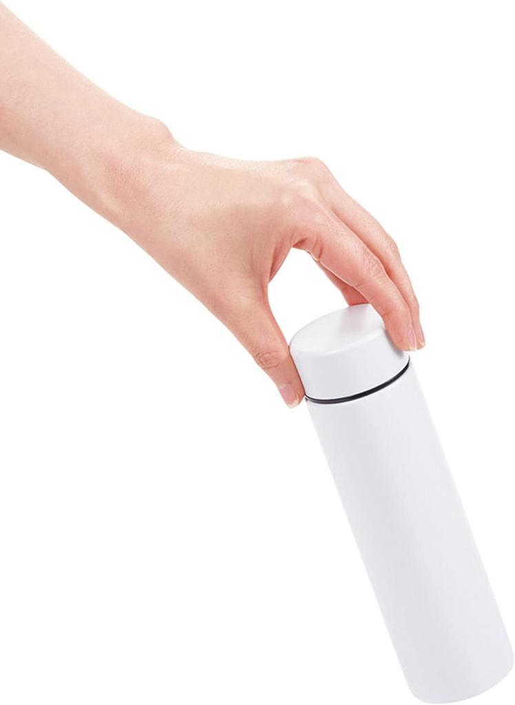 Marutatsu Water Bottle Mini Mug Bottle Vacuum 2 Layer Small Slim Stylish Stainless Steel Bottle Black 220ml 35070BK Warm/Cold